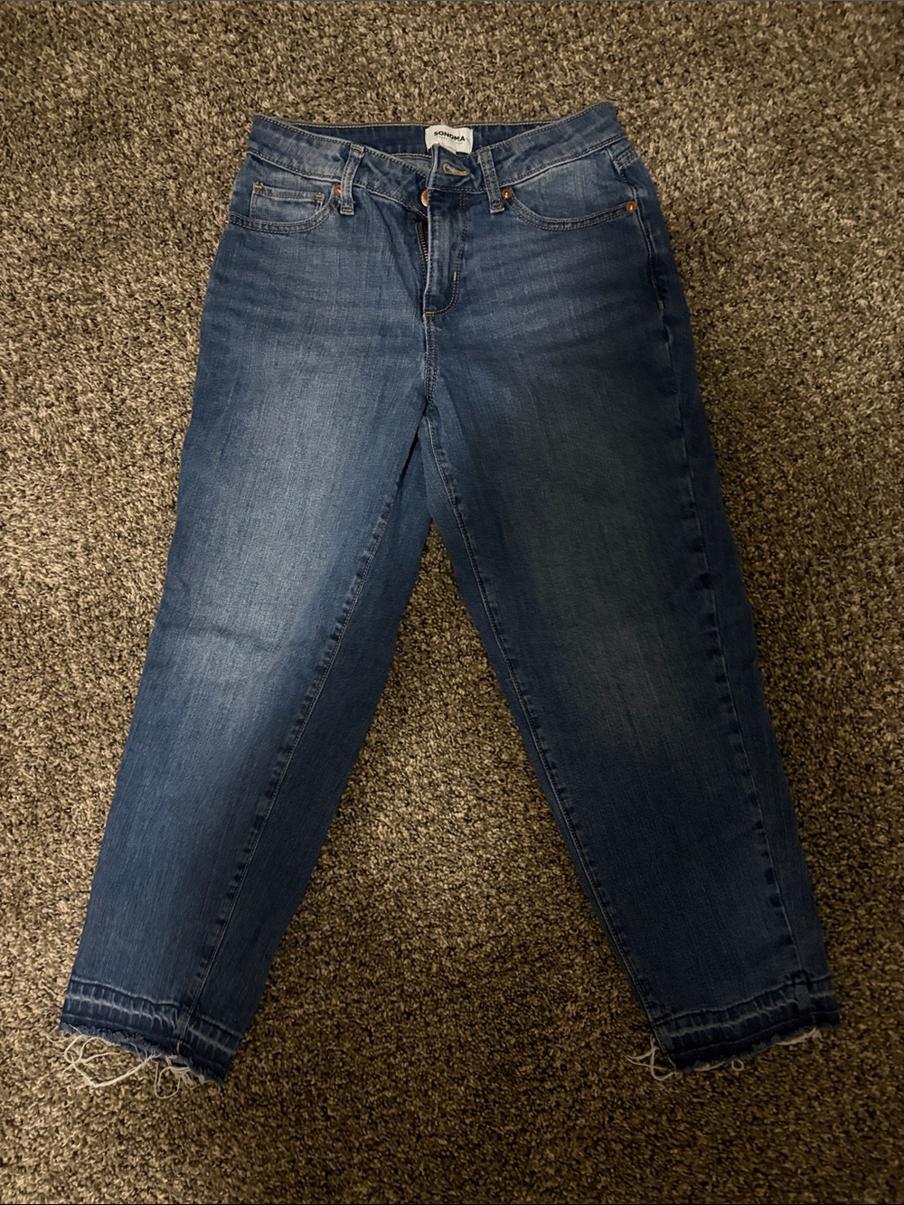 Sonoma Women's Boyfriend Jeans in Medium Blue Wash